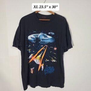 Vintage 90s Star Wars Episode 1 Promo Double Sided XL Black Shirt Single Stitch